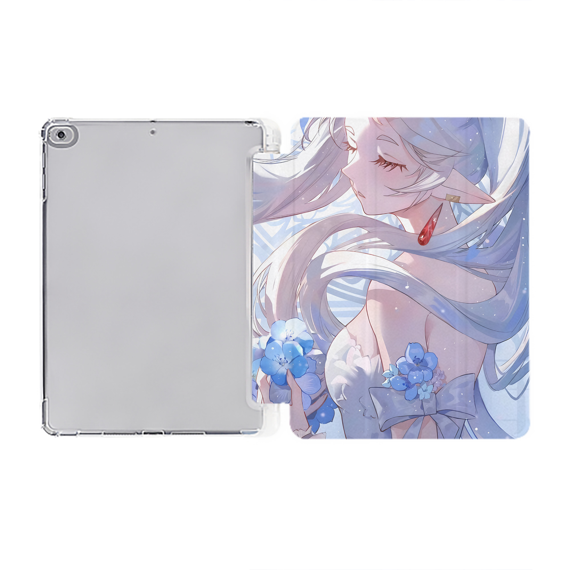 （画像用） 葬送のフリーレン Frieren IPad ケース ペン収納付き 三つ折りスタンド PUレザー×シリコン 対応機種9.5/10.5/10.9インチ